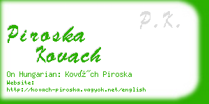 piroska kovach business card